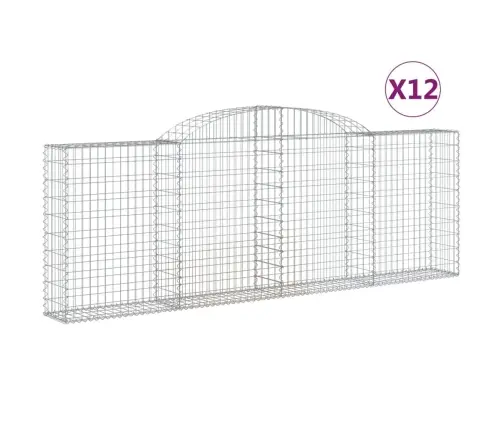 Kaarekujulised Gabioonkorvid 12 Tk, 300X30X100/120 cm Raud