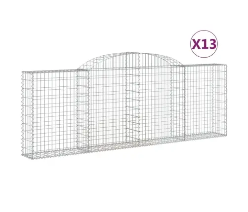 Arkveida Gabiona Grozi, 13Gb., 300X30X100/120Cm, Cinkota Dzelzs Vidaxl