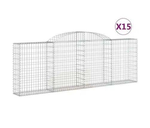 Arkveida Gabiona Grozi, 15Gb., 300X30X100/120Cm, Cinkota Dzelzs Vidaxl