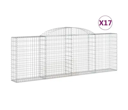 Arkveida Gabiona Grozi, 17Gb., 300X30X100/120Cm, Cinkota Dzelzs Vidaxl