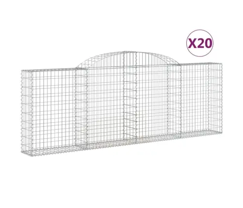 Arkveida Gabiona Grozi, 20Gb., 300X30X100/120Cm, Cinkota Dzelzs Vidaxl