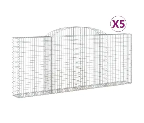 Arkveida Gabiona Grozi, 5 Gb., 300X30X120/140Cm, Cinkota Dzelzs Vidaxl