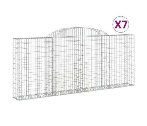 Arkveida Gabiona Grozi, 7 Gb., 300X30X120/140Cm, Cinkota Dzelzs Vidaxl