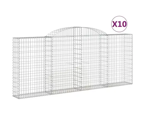 Arkveida Gabiona Grozi, 10Gb., 300X30X120/140Cm, Cinkota Dzelzs Vidaxl