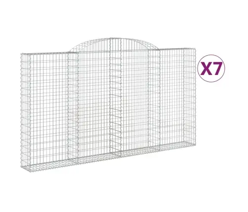 Kaarekujulised Gabioonkorvid 7 Tk, 300X30X160/180 cm Raud
