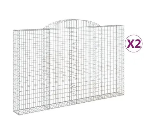 Kaarekujulised Gabioonkorvid 2 Tk, 300X30X180/200 cm Raud