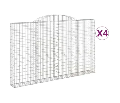 Kaarekujulised Gabioonkorvid 4 Tk, 300X30X180/200 cm Raud