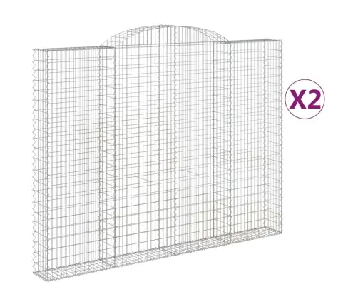 Arkveida Gabiona Grozi, 2 Gb., 300X30X220/240Cm, Cinkota Dzelzs Vidaxl