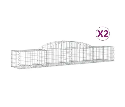 Arkveida Gabiona Grozi, 2 Gb., 300X50X40/60 Cm, Cinkota Dzelzs Vidaxl