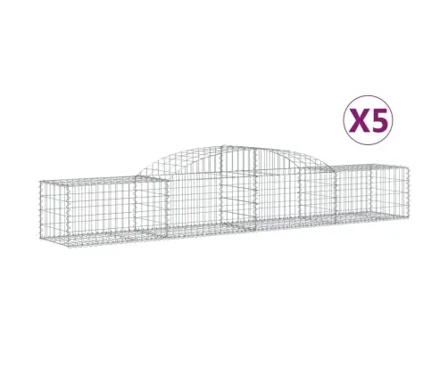 Arkveida Gabiona Grozi, 5 Gb., 300X50X40/60 Cm, Cinkota Dzelzs Vidaxl