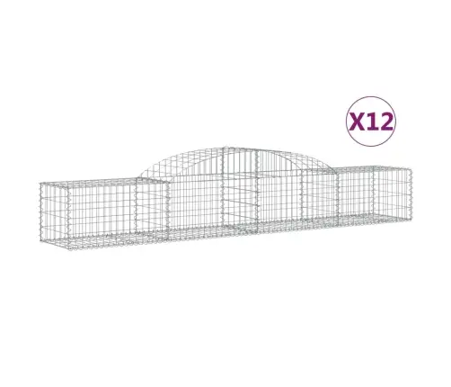 Arkveida Gabiona Grozi, 12 Gb., 300X50X40/60 Cm, Cinkota Dzelzs Vidaxl