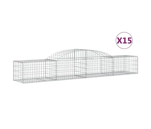 Arkveida Gabiona Grozi, 15 Gb., 300X50X40/60 Cm, Cinkota Dzelzs Vidaxl
