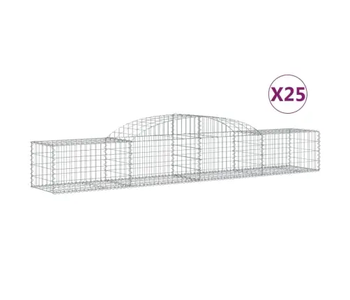 Išlenkti Gabiono Krepšiai, 25Vnt., 300X50X40/60cm Geležis