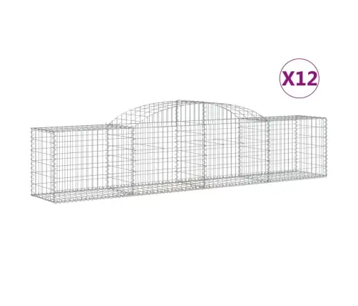 Arkveida Gabiona Grozi, 12 Gb., 300X50X60/80 Cm, Cinkota Dzelzs Vidaxl