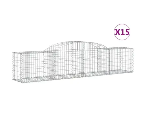 Arkveida Gabiona Grozi, 15 Gb., 300X50X60/80 Cm, Cinkota Dzelzs Vidaxl