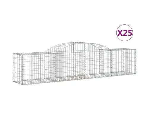 Arkveida Gabiona Grozi, 25 Gb., 300X50X60/80 Cm, Cinkota Dzelzs Vidaxl