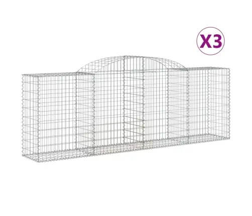Arkveida Gabiona Grozi, 3 Gb., 300X50X100/120Cm, Cinkota Dzelzs Vidaxl