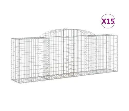 Arkveida Gabiona Grozi, 15Gb., 300X50X100/120Cm, Cinkota Dzelzs Vidaxl