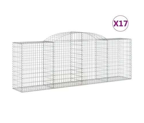 Arkveida Gabiona Grozi, 15Gb., 300X50X100/120Cm, Cinkota Dzelzs Vidaxl