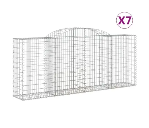 Arkveida Gabiona Grozi, 7 Gb., 300X50X120/140Cm, Cinkota Dzelzs Vidaxl