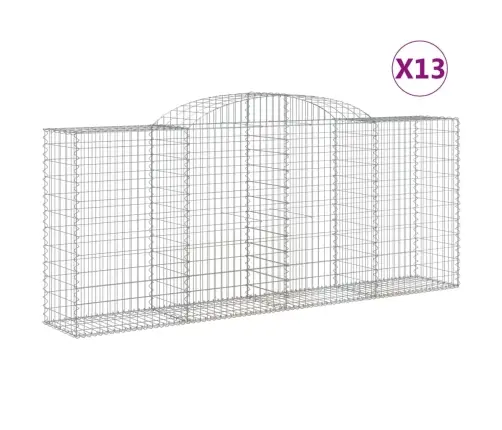 Arkveida Gabiona Grozi, 13Gb., 300X50X120/140Cm, Cinkota Dzelzs Vidaxl