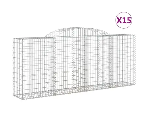 Arkveida Gabiona Grozi, 15Gb., 300X50X120/140Cm, Cinkota Dzelzs Vidaxl