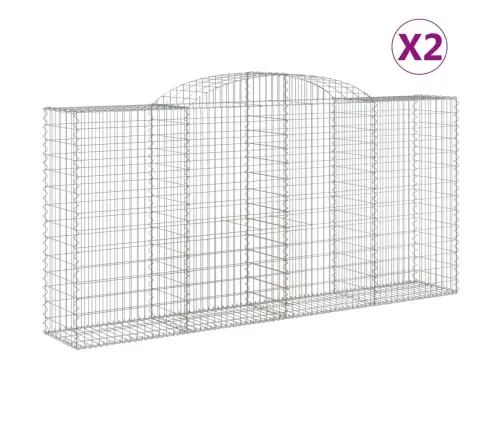 Kaarekujulised Gabioonkorvid 2 Tk, 300X50X140/160 cm Raud