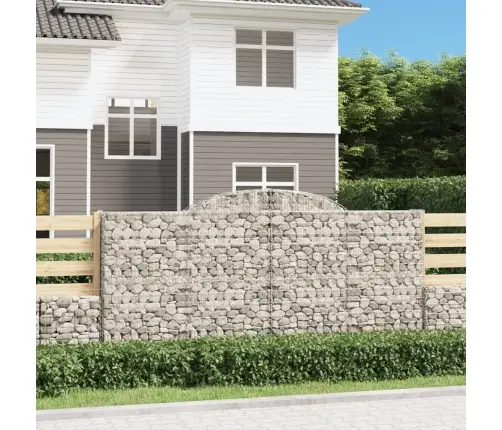 Arkveida Gabiona Grozi, 7 Gb., 300X50X140/160Cm, Cinkota Dzelzs Vidaxl