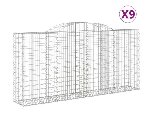 Kaarekujulised Gabioonkorvid 9 Tk, 300X50X140/160 cm Raud