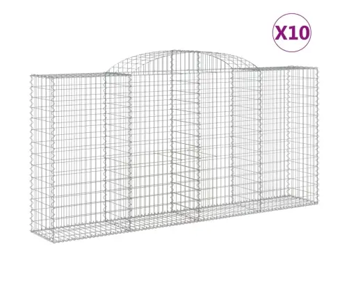 Kaarekujulised Gabioonkorvid 10 Tk, 300X50X140/160 cm Raud