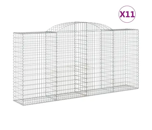 Arkveida Gabiona Grozi, 11Gb., 300X50X140/160Cm, Cinkota Dzelzs Vidaxl