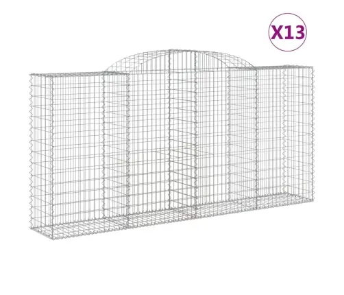 Arkveida Gabiona Grozi, 13Gb., 300X50X140/160Cm, Cinkota Dzelzs Vidaxl