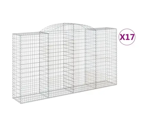 Arkveida Gabiona Grozi, 17Gb., 300X50X160/180Cm, Cinkota Dzelzs Vidaxl