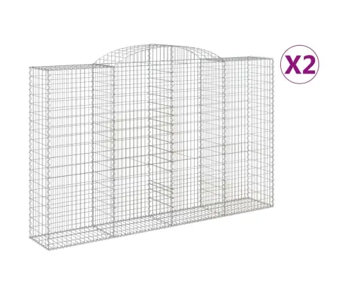 Arkveida Gabiona Grozi, 2 Gb., 300X50X180/200Cm, Cinkota Dzelzs Vidaxl