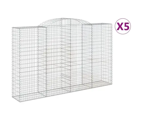 Arkveida Gabiona Grozi, 5 Gb., 300X50X180/200Cm, Cinkota Dzelzs Vidaxl