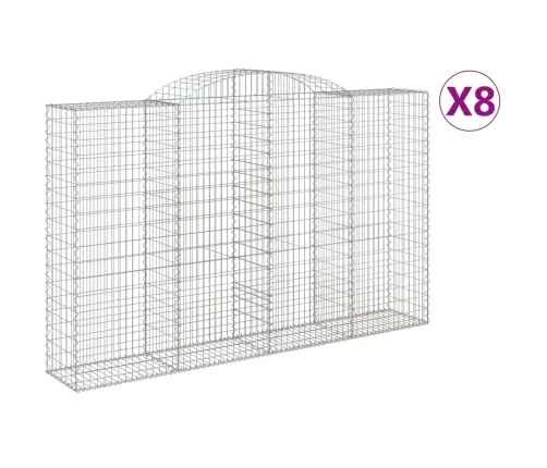 Išlenkti Gabiono Krepšiai, 8Vnt., 300X50X180/200cm Geležis