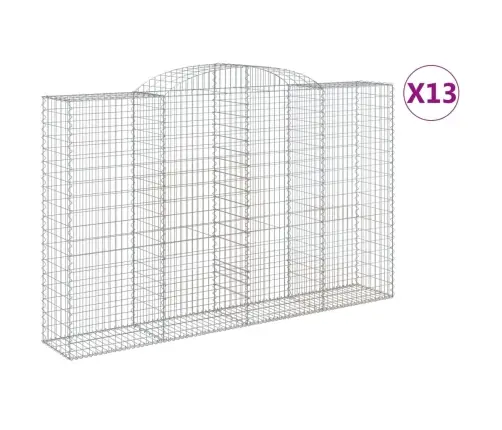 Arkveida Gabiona Grozi, 13Gb., 300X50X180/200Cm, Cinkota Dzelzs Vidaxl