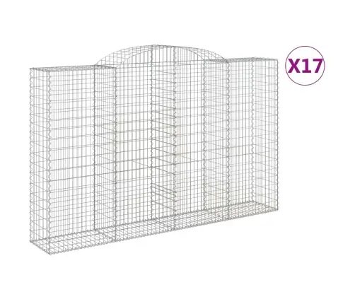 Arkveida Gabiona Grozi, 17Gb., 300X50X180/200Cm, Cinkota Dzelzs Vidaxl