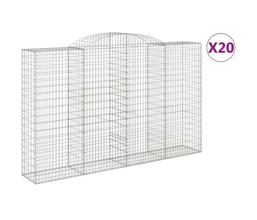 Arkveida Gabiona Grozi, 20Gb., 300X50X180/200Cm, Cinkota Dzelzs Vidaxl