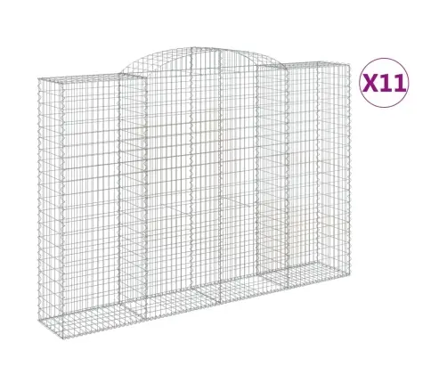 Arkveida Gabiona Grozi, 11Gb., 300X50X200/220Cm, Cinkota Dzelzs Vidaxl