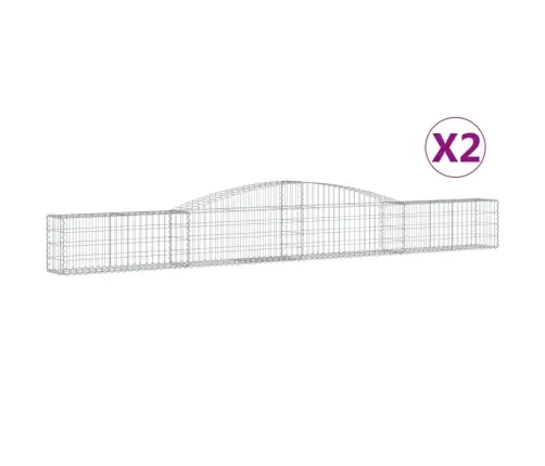 Kaarekujulised Gabioonkorvid 2 Tk, 400X30X40/60 cm Raud