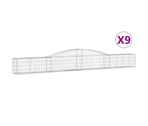 Arkveida Gabiona Grozi, 9 Gb., 400X30X40/60 Cm, Cinkota Dzelzs Vidaxl