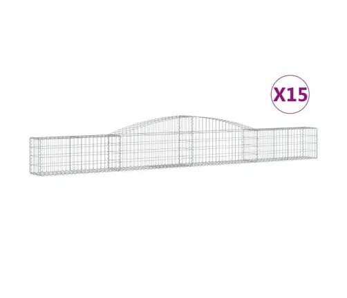 Arkveida Gabiona Grozi, 15 Gb., 400X30X40/60 Cm, Cinkota Dzelzs Vidaxl