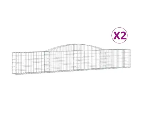 Kaarekujulised Gabioonkorvid 2 Tk, 400X30X60/80 cm Raud