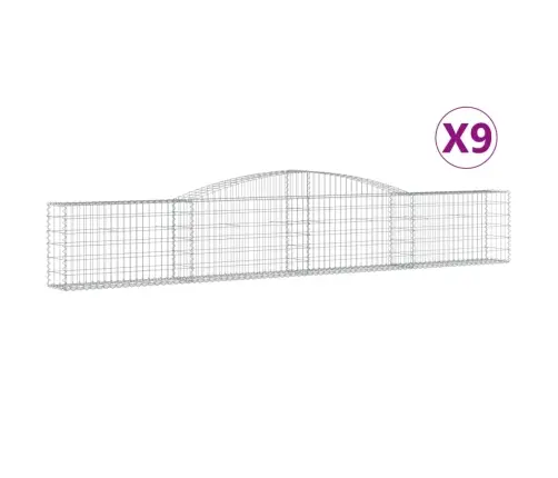 Kaarekujulised Gabioonkorvid 9 Tk, 400X30X60/80 cm Raud