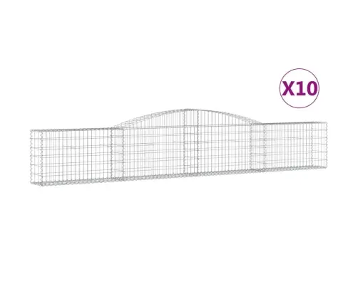 Arkveida Gabiona Grozi, 10 Gb., 400X30X60/80 Cm, Cinkota Dzelzs Vidaxl