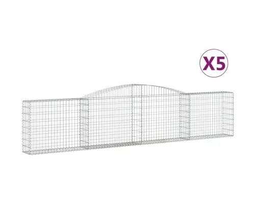 Arkveida Gabiona Grozi, 5 Gb., 400X30X80/100Cm, Cinkota Dzelzs Vidaxl