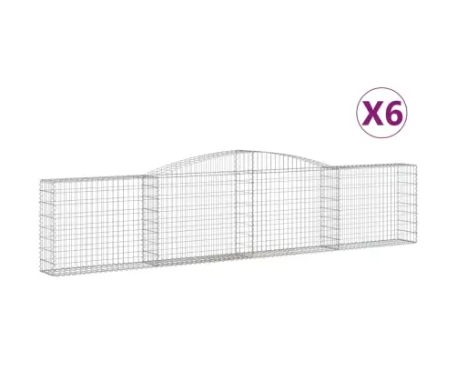 Arkveida Gabiona Grozi, 6 Gb., 400X30X80/100Cm, Cinkota Dzelzs Vidaxl