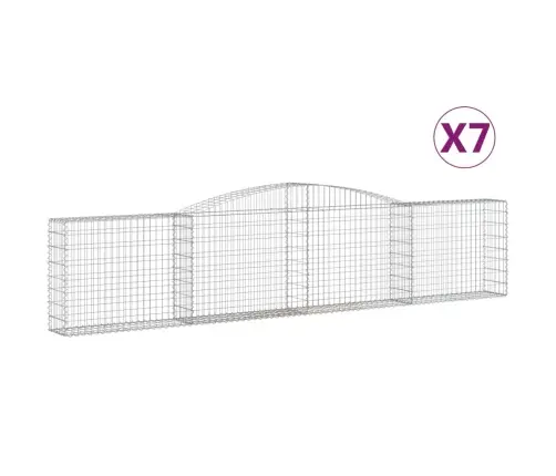 Arkveida Gabiona Grozi, 7 Gb., 400X30X80/100Cm, Cinkota Dzelzs Vidaxl