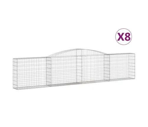 Arkveida Gabiona Grozi, 8 Gb., 400X30X80/100Cm, Cinkota Dzelzs Vidaxl